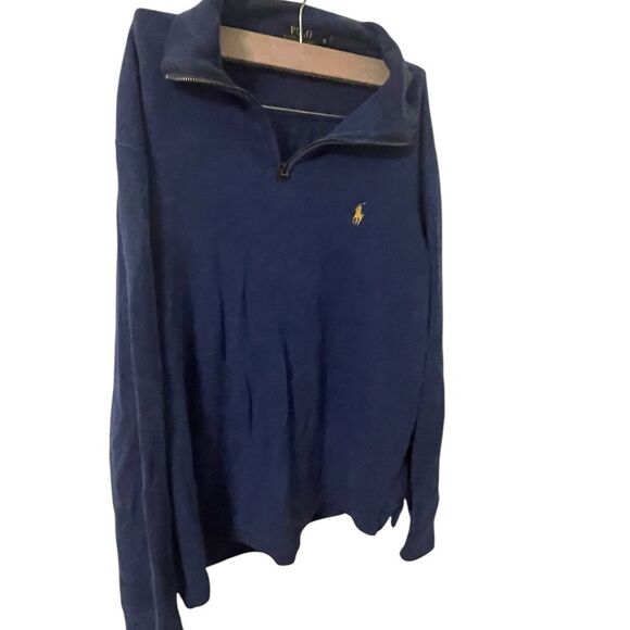 Polo Ralph Lauren Collared 1/4 Zip Blue Pull Over Sweater men Size small - Picture 3 of 16